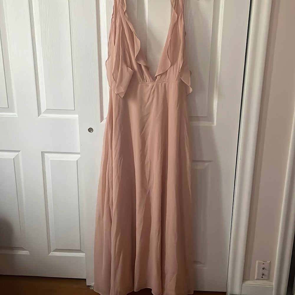 Long wrap dress blush